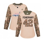 Women Adidas Washington Capitals #42 Martin Fehervary Authentic Camo Veterans Day Practice NHL Jersey