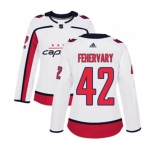 Women Adidas Washington Capitals #42 Martin Fehervary Authentic White Away NHL Jersey