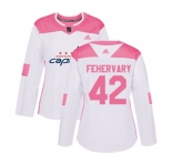 Women Adidas Washington Capitals #42 Martin Fehervary Authentic White Pink Fashion NHL Jersey