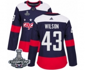 Women Adidas Washington Capitals #43 Tom Wilson Authentic Navy Blue 2018 Stadium Series 2018 Stanley Cup Final Champions NHL Jersey
