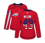 Women Adidas Washington Capitals #43 Tom Wilson Authentic Red USA Flag Fashion NHL Jersey