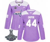 Women Adidas Washington Capitals #44 Brooks Orpik Authentic Purple Fights Cancer Practice 2018 Stanley Cup Final Champions NHL Jersey