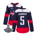 Women Adidas Washington Capitals #5 Rod Langway Authentic Navy Blue 2018 Stadium Series 2018 Stanley Cup Final Champions NHL Jersey