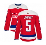 Women Adidas Washington Capitals #5 Rod Langway Premier Red Alternate NHL Jersey