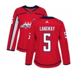 Women Adidas Washington Capitals #5 Rod Langway Premier Red Home NHL Jersey