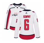 Women Adidas Washington Capitals #6 Michal Kempny Authentic White Away NHL Jersey