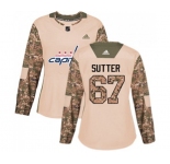 Women Adidas Washington Capitals #67 Riley Sutter Authentic Camo Veterans Day Practice NHL Jersey