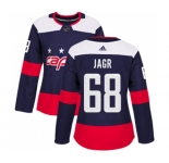 Women Adidas Washington Capitals #68 Jaromir Jagr Authentic Navy Blue 2018 Stadium Series NHL Jersey
