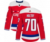 Women Adidas Washington Capitals #70 Braden Holtby Authentic Red Alternate NHL Jersey