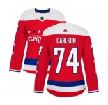 Women Adidas Washington Capitals #74 John Carlson Premier Red Alternate NHL Jersey
