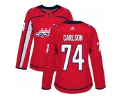 Women Adidas Washington Capitals #74 John Carlson Red Home Authentic Stitched NHL Jersey