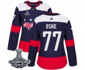 Women Adidas Washington Capitals #77 T.J. Oshie Authentic Navy Blue 2018 Stadium Series 2018 Stanley Cup Final Champions NHL Jersey