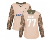 Women Adidas Washington Capitals #77 T.J. Oshie Camo Authentic 2017 Veterans Day Stitched NHL Jersey