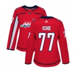 Women Adidas Washington Capitals #77 T.J. Oshie Premier Red Home NHL Jersey