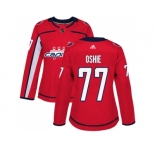 Women Adidas Washington Capitals #77 T.J Oshie Red Home Authentic Stitched NHL Jersey