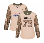 Women Adidas Washington Capitals #79 Nathan Walker Authentic Camo Veterans Day Practice NHL Jersey