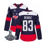 Women Adidas Washington Capitals #83 Jay Beagle Authentic Navy Blue 2018 Stadium Series 2018 Stanley Cup Final Champions NHL Jersey