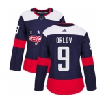 Women Adidas Washington Capitals #9 Dmitry Orlov Authentic Navy Blue 2018 Stadium Series NHL Jersey