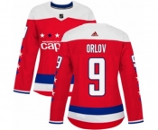 Women Adidas Washington Capitals #9 Dmitry Orlov Authentic Red Alternate NHL Jersey