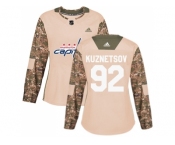 Women Adidas Washington Capitals #92 Evgeny Kuznetsov Camo Authentic 2017 Veterans Day Stitched NHL Jersey