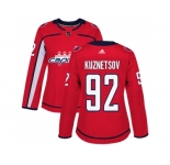 Women Adidas Washington Capitals #92 Evgeny Kuznetsov Red Home Authentic Stitched NHL Jersey