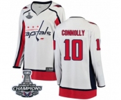 Women Washington Capitals #10 Brett Connolly Fanatics Branded White Away Breakaway 2018 Stanley Cup Final Champions NHL Jersey
