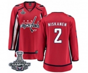 Women Washington Capitals #2 Matt Niskanen Fanatics Branded Red Home Breakaway 2018 Stanley Cup Final Champions NHL Jersey