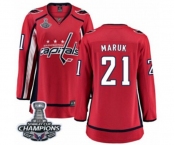 Women Washington Capitals #21 Dennis Maruk Fanatics Branded Red Home Breakaway 2018 Stanley Cup Final Champions NHL Jersey
