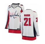 Women Washington Capitals #21 Dennis Maruk Fanatics Branded White Away Breakaway NHL Jersey