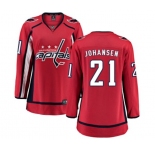 Women Washington Capitals #21 Lucas Johansen Fanatics Branded Red Home Breakaway NHL Jersey