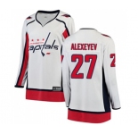 Women Washington Capitals #27 Alexander Alexeyev Fanatics Branded White Away Breakaway NHL Jersey