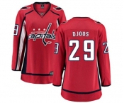 Women Washington Capitals #29 Christian Djoos Fanatics Branded Red Home Breakaway NHL Jersey