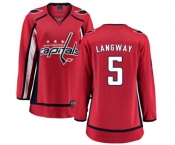 Women Washington Capitals #5 Rod Langway Fanatics Branded Red Home Breakaway NHL Jersey