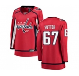 Women Washington Capitals #67 Riley Sutter Fanatics Branded Red Home Breakaway NHL Jersey