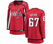 Women Washington Capitals #67 Riley Sutter Fanatics Branded Red Home Breakaway NHL Jersey