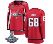 Women Washington Capitals #68 Jaromir Jagr Fanatics Branded Red Home Breakaway 2018 Stanley Cup Final Champions NHL Jersey