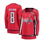 Women Washington Capitals #8 Alex Ovechkin Fanatics Branded Red Home Breakaway NHL Jersey