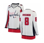 Women Washington Capitals #8 Alex Ovechkin Fanatics Branded White Away Breakaway NHL Jersey