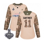 Women's Adidas Washington Capitals #11 Mike Gartner Authentic Camo Veterans Day Practice 2018 Stanley Cup Final NHL Jersey