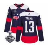Women's Adidas Washington Capitals #13 Jakub Vrana Authentic Navy Blue 2018 Stadium Series 2018 Stanley Cup Final NHL Jersey