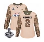 Women's Adidas Washington Capitals #2 Matt Niskanen Authentic Camo Veterans Day Practice 2018 Stanley Cup Final NHL Jersey