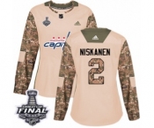 Women's Adidas Washington Capitals #2 Matt Niskanen Authentic Camo Veterans Day Practice 2018 Stanley Cup Final NHL Jersey