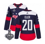 Women's Adidas Washington Capitals #20 Lars Eller Authentic Navy Blue 2018 Stadium Series 2018 Stanley Cup Final NHL Jersey