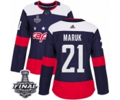 Women's Adidas Washington Capitals #21 Dennis Maruk Authentic Navy Blue 2018 Stadium Series 2018 Stanley Cup Final NHL Jersey