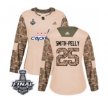 Women's Adidas Washington Capitals #25 Devante Smith-Pelly Authentic Camo Veterans Day Practice 2018 Stanley Cup Final NHL Jersey