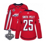 Women's Adidas Washington Capitals #25 Devante Smith-Pelly Authentic Red Home 2018 Stanley Cup Final NHL Jersey