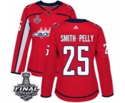 Women's Adidas Washington Capitals #25 Devante Smith-Pelly Authentic Red Home 2018 Stanley Cup Final NHL Jersey
