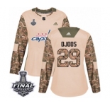 Women's Adidas Washington Capitals #29 Christian Djoos Authentic Camo Veterans Day Practice 2018 Stanley Cup Final NHL Jersey