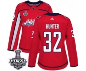 Women's Adidas Washington Capitals #32 Dale Hunter Authentic Red Home 2018 Stanley Cup Final NHL Jersey