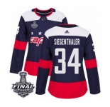 Women's Adidas Washington Capitals #34 Jonas Siegenthaler Authentic Navy Blue 2018 Stadium Series 2018 Stanley Cup Final NHL Jersey